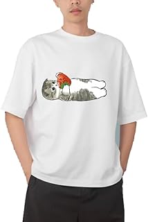 تي شيرت شبابي كبير الحجم بلون اسود وابيض وقطة كيتي كيتي كاواي لطيف مقاس 90