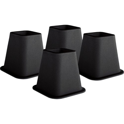Trademark Home Collection 4-Pack Bed Risers, 6-Inch, Black