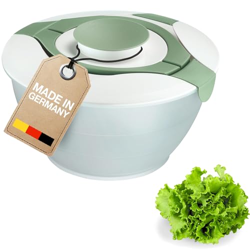 Westmark Salatbutler/-schüssel mit Tragegriffen und Dressing-Behälter Fassungsvermögen: 6 5 Liter Kunststoff Praktika Transparent/Weiß/Mint-Grün 2422227M