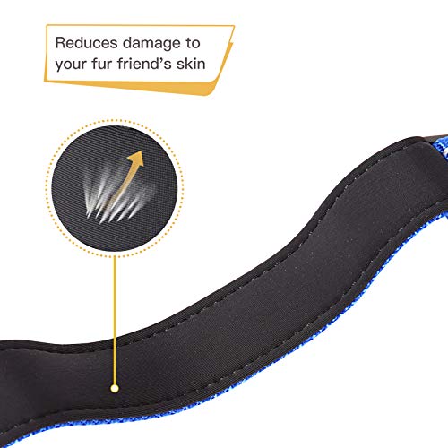 Image of HEELE Dog Collar, Reflective Dog Collar, Soft Neoprene Padded Breathable Nylon Pet Collar Adjustable for Medium Dogs, Royal Blue, M(13.38-20.47 inch)