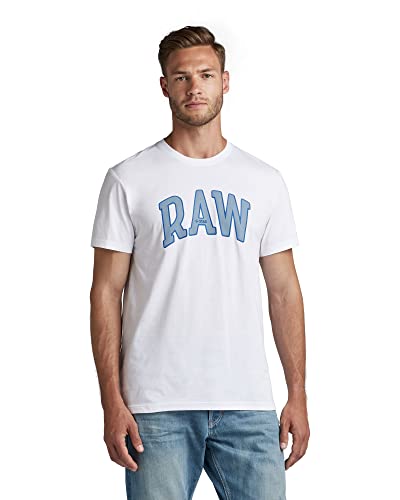 G-Star Raw Raw University T-Shirt, Camisetas Para Hombre, Blanco White D22831-336-110 , S G-Star Raw Raw University T-Shirt, Camisetas Para Hombre, Blanco White D22831-336-110 , S