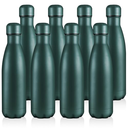 Volhoply 17oz Stainless Steel Water Bottles Bulk（Army Green,8 Pack）