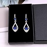 Weviway Sapphire Teardrop Dangle Earrings, Silver, Blue Crystal, September Birthstone, Women's Handmade Jewellery - Image 7