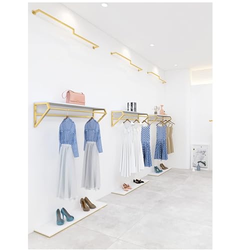 Scaffali galleggianti resistenti – Appendiabiti da parete per negozi di abbigliamento, organizer per camera da letto, appendiabiti per soluzione di stoccaggio vestiti