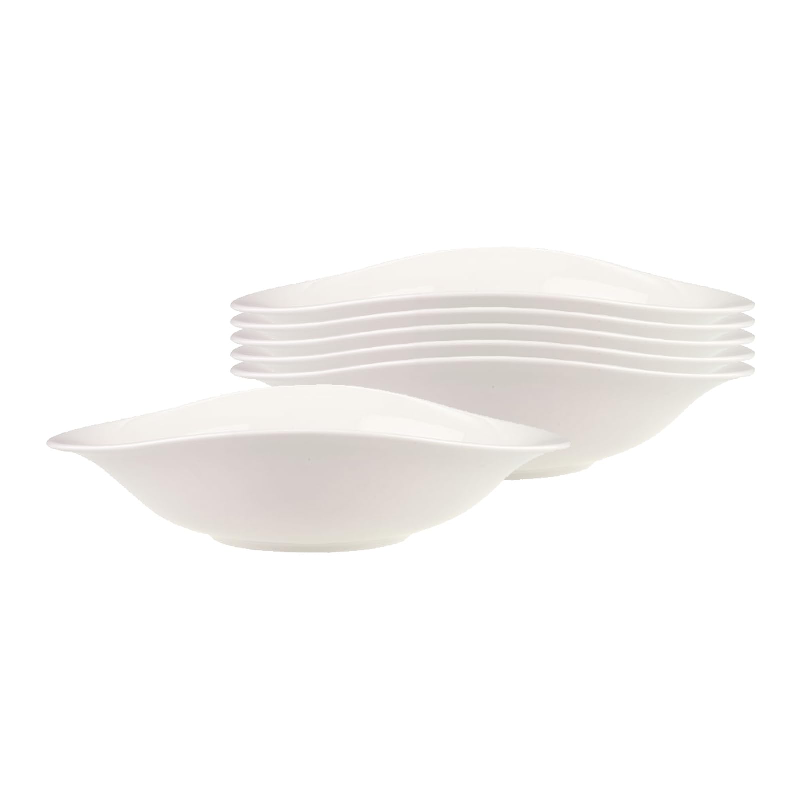 Villeroy & Boch - Vapiano Pastaschalen Set 6-Teilig Weiß, Spülmaschinenfest, Mikrowellensicher, Pastateller, Pastaschüssel, Teller Tief, Für Spaghetti, Nudeln oder Salat, Premium Porzellan
