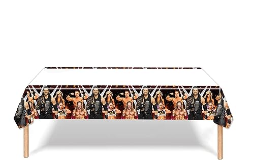 2Pacs Wrestling Tablecloth Disposable Tablecover Birthday Party Supplies and Decorations for Kid Boy Baby Shower Rectangle Tables 70"X42"