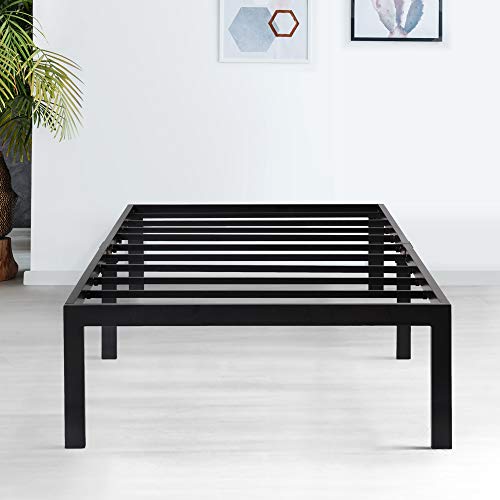 PrimaSleep 18 Inch Tall Metal Bed Frame/Dura Steel Slat/Anti-Slip Support/No Box Spring Needed
