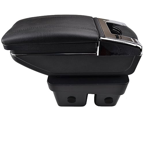 Extensor de reposabrazos para coche Para VW Para Golf Mk7 2013-2017 Consola central Reposabrazos Caja de almacenamiento Reposabrazos giratorio Interior Accesorios para automóvil Piezas(Red Thread)