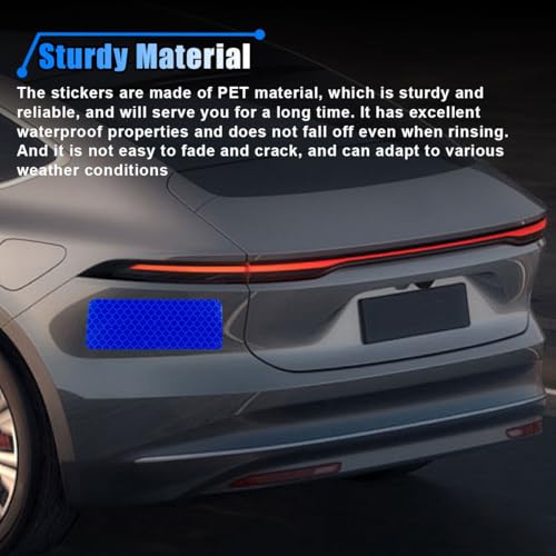 Image of 20PCS Car Safety Reflective Stickers, Waterproof Warning Reflective Tape, Night Visibility Reflective Strips for Trailers, Motorcycles, Bicycles, Cars, Helmets, 3.14 x 1.14 Inch (Blue)