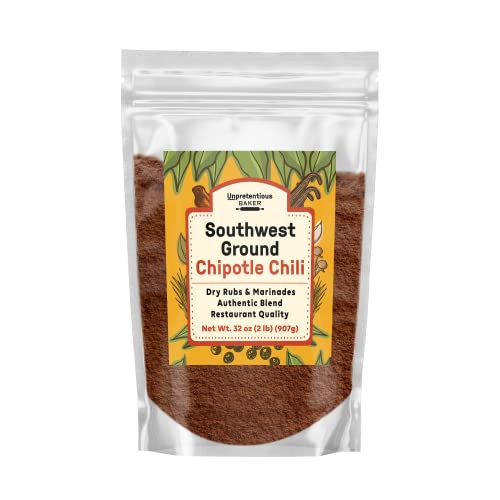 Unpretentious Southwest Ground Chipotle Chile (2 lb), Tex-Mex, Use for Dry Rubs & Marinades, Rich Full Flavor