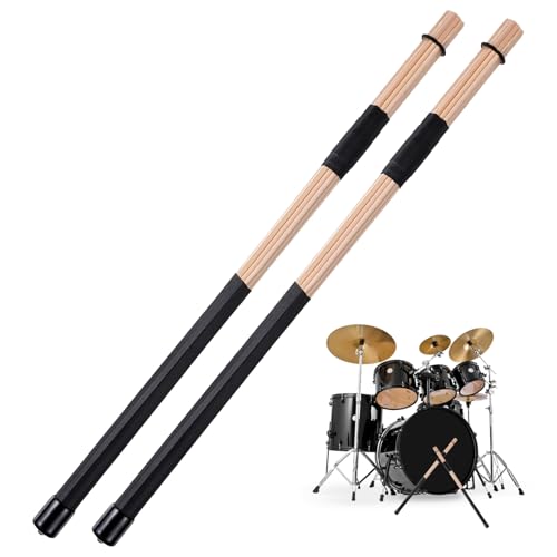 1Pair Jazz Drum Sticks 5.75 Inch Black Drumsticks Bamboo Punk Drum Sticks Bamboo Bundle Drumsticks for Folk Jazz Music