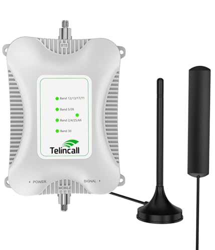 Cell Phone Booster for rv Vehicle, Car, SUV, Cell Signal Booster Compatible with All U.S.Carriers, Boosts 5G/4G LTE 3G Data & Volte Signl for Bands 2/4/5/12/13/17/25/26/30/66/71