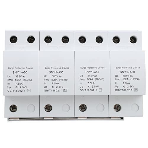 Protecteur 4P 385VAC avec disjoncteur parafoudre rail DIN