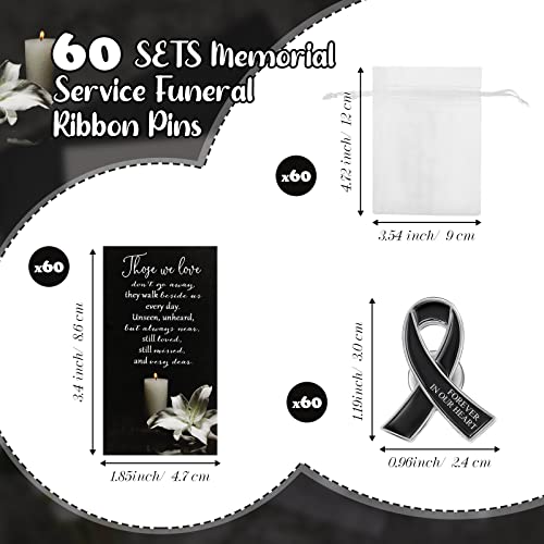 Image of Unittype 60 Set Funeral Ribbon Pins Awareness Lapel Pin