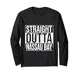 tipografia vintage grunge straight outta nassau bay maglia a manica