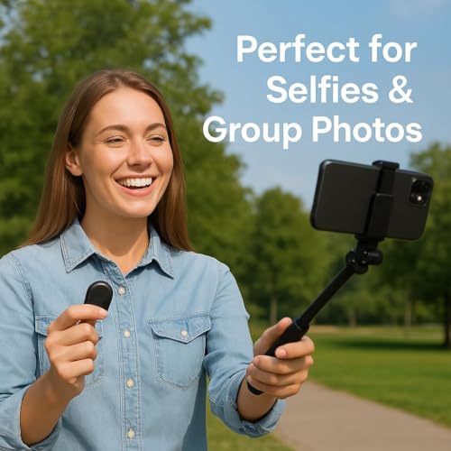Image of CERLINK Bluetooth Remote Shutter with Protective Carry Case, Wireless Camera Control for Android & iOS Smartphones, Portable Selfie Clicker for Tripod & Selfie Stick