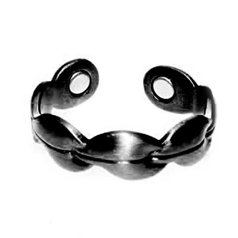 GenericCopper Magnetic Ring for Women, Copper Ring Ladies Fingers Thumb Valentine's Day Gift 2peice (black+silver)