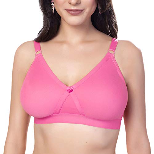 Image of SIMONI Cross Fit Polycotton Non-Wired Non-Padded Full Coverage Cups Bra, Comfortable Everyday T-Shirt Bra for Women and Girls