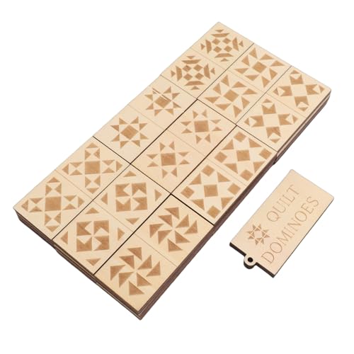 Juego de dominó de madera con 28 piezas grabadas miniatura 4