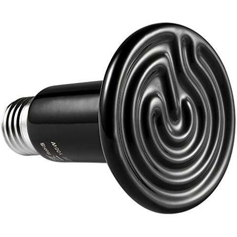 LEDGLE Terrarium Reptile Heat Bulb, Ceramic Heat Emitter 100w, E27 Infrared Ceramic Reptile Heater Pet Ceramic Heat Bulb for Reptiles/Lizards/Tortoise/Chicken Cover