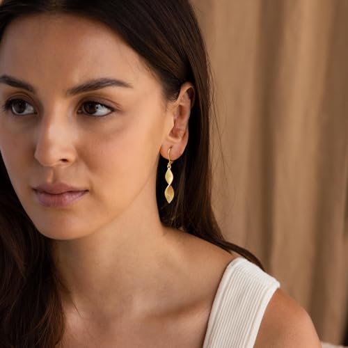 Robaice Gold Dangle Earrings for Women 14K Plated, Lightweight Hypoallergenic Twist Drop Earrings, Trendy Leverback Minimalist Jewelry for Sensitive Ears Vacation Wear, Style A by Robaice - Used condition - Image 2