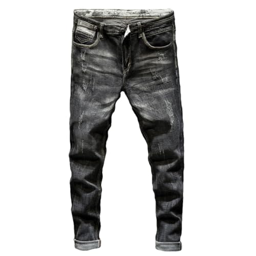 Men Spring Casual Slim Straight Stretch Streetwear Denim Pants Men's Trousers