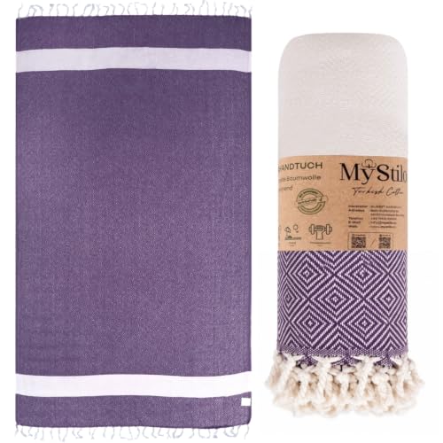MyStilo Strandtuch Saunahandtuch XXL - Dickes, Weiches Badetuch 100x200cm, Schnelltrocknend - Premium Hamamtuch mit Diamantmuster für… – Ansicht 1