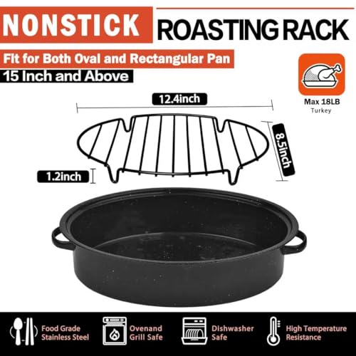 Roasting Rack for Roasting Pan, Heavy Duty Oven Rack Insert for Turkey Roasting Pan, Fit for Oven Cooking (12.4"x 8.5") - Thumbnail 4