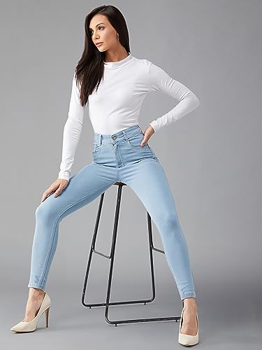 Image of Dolce Crudo Women's Skinny Fit High Rise Regular Length Stretchable High Waist Denim Jeans