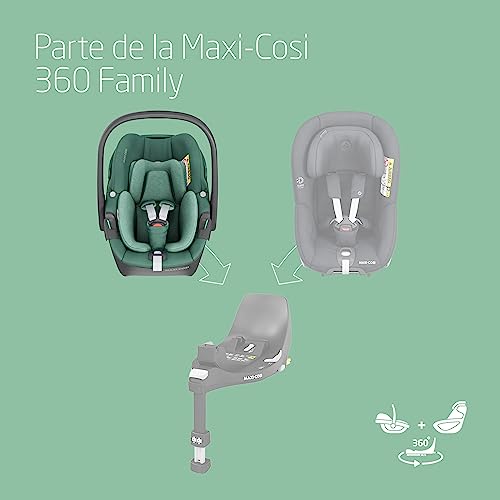 Miniatura 9 de Maxi-Cosi Pebble 360, Silla Coche Bebe I-Size, Silla Coche 360 Recien Nacido Con Giro De 360 Grados, 0-15 Meses 40-83 Cm , Climaflow, Arnés De Apertura Y Cierre Fácil, G-Cell, Essential Green