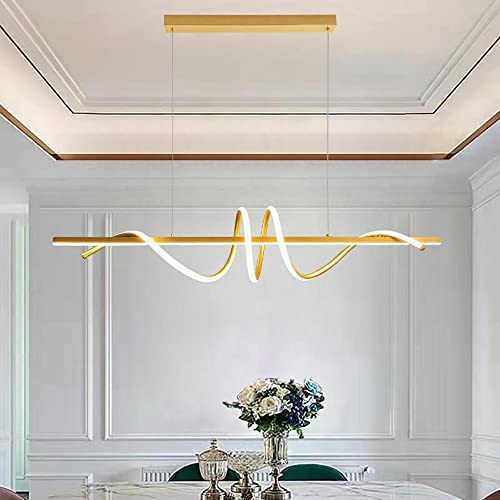 Suspension LED moderne noire variable pour éclairer une table