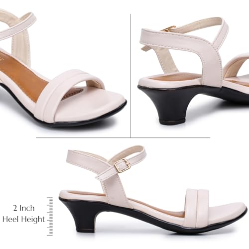 Image of TRASE Women's Fashion Kitten Heels Sandals | Elegant & Comfortable Block Heel for Women | Perfect Footwear for Festive, Wedding, Office & Everyday Style