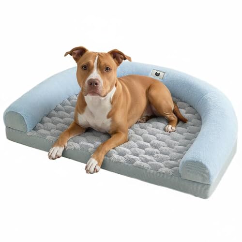 Lifetipsスタッフォードシャー・ブル・テリアU型 ペットベッド 犬 猫 クッション ソファ 丸洗い可 滑り止め 保温 四季対応 小型犬 中型犬 大型犬 多頭飼い 快適 枕付き 軽量 カバー取り外し インテリアに馴染む 圧縮梱包 極厚 やわらか 防汚