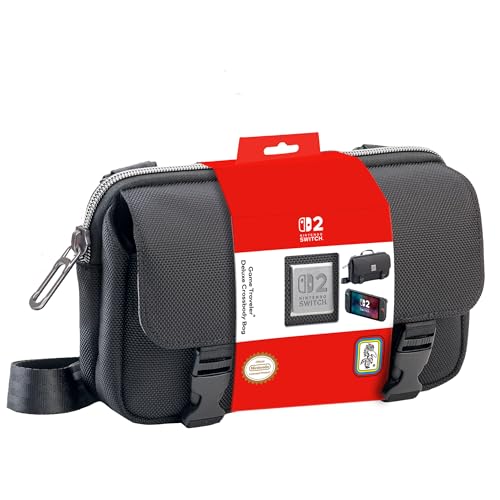 R.D.S. INDUSTRIES INC. Game Traveler Deluxe Licensed Crossbody Bag Designed for Nintendo Switch Nintendo Switch 2 OLED Black Horizontal (MC17)