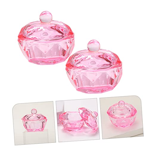 2 piezas platos de cristal para acrílico uñas miniatura 5