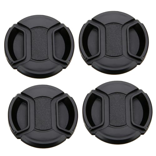 FONDOTIN 4Pcs Center Pinch Camera Lens Cover Protectors Lens Caps for DSLR Cameras Durable Dust and Scratch Shield Lightweight and Compact Design
