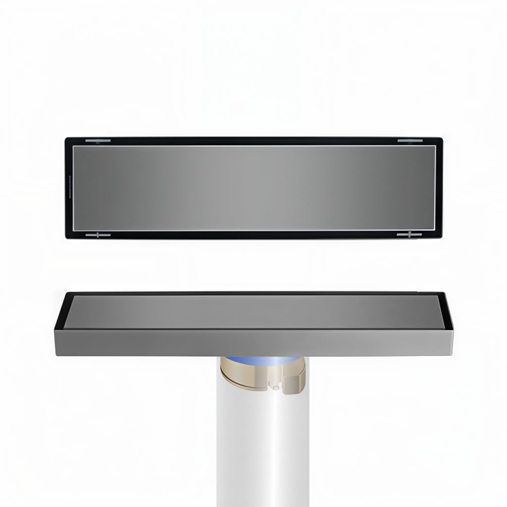 HASTHIP® Bathroom Linear Shower Drain, 30x8cm Stainless Steel Modern Invisible Flush-Mounted Bathroom Floor Drain, Anti-Odor Waterproof Drain for Shower