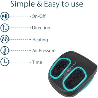 InvoSpa Invospa Shiatsu Foot Massager Machine With Heat - Electric Deep Kneading Heated Foot Massage - Foot Spa Massager For Neuropathy And Plantar Fasciitis