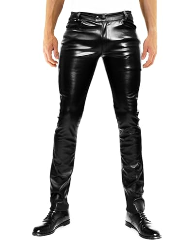 Bockle® Lamb Tube No Ass Bags Leather Pants Men Jeans