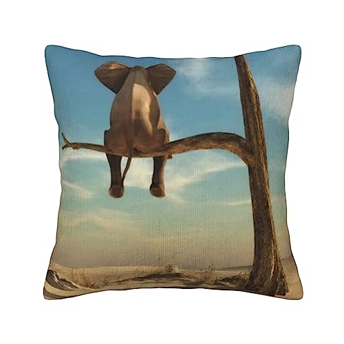 Housses de coussin décoratives éléphant TOMPPY 40,6x40,6 cm pour lit et canapé