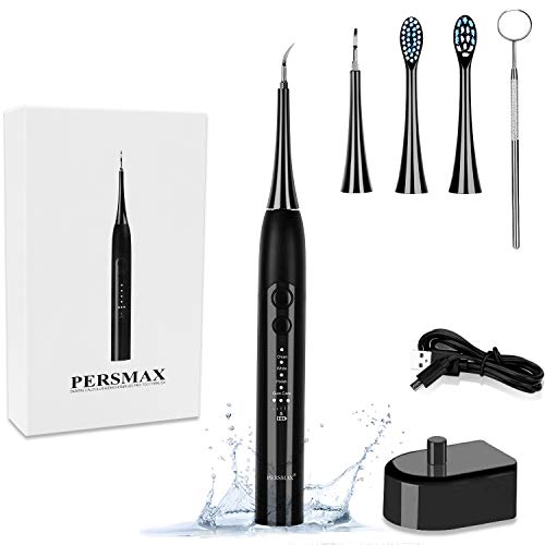 PERSMAX Electric Dental Calculus Remover, Sonic Tooth Tartar Scraper Cleaning Tools with 4 Replaceab - //coolthings.us