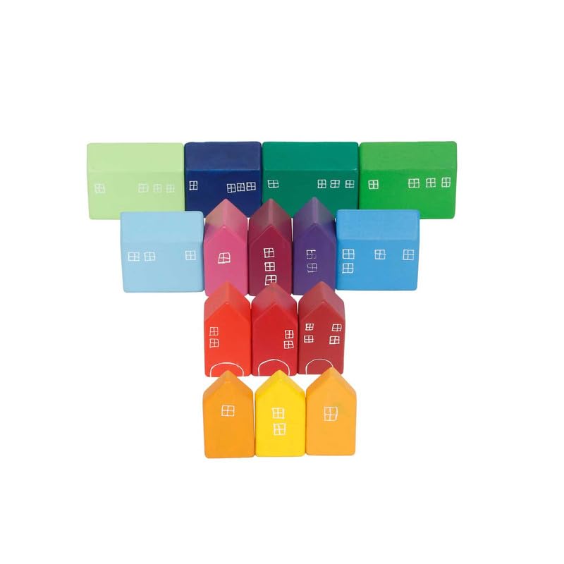 Little Ginnie Wooden House Stacker Set for Kids - Puzzle for Kids for Age 2+ Years | Non-Toxic Paint, Enhances Spatial Awareness & Problem-Solving