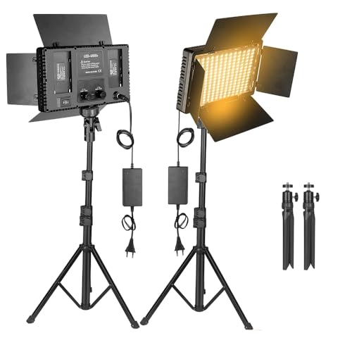 Iluminagao para Video 50W 3200K-5200K, Iluminação para Câmeras e Foto, Kit Completo de Luz LED Com T