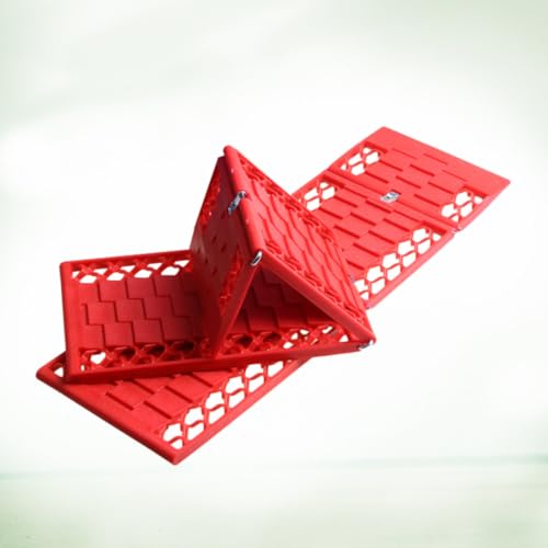 Placas Antideslizantes Plegables para Coche | 1 Par de Planchas de Goma Color Rojo 7