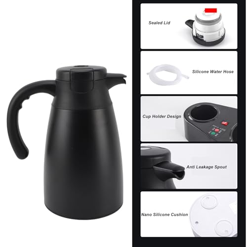 Hervidor eléctrico para auto 1200ml acero inoxidable miniatura 2