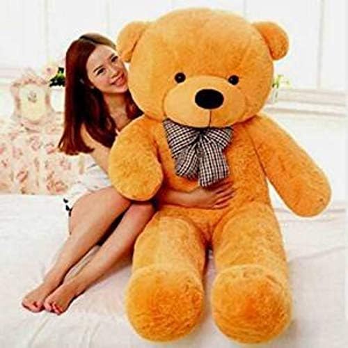 Image of JAI SHREE Soft Plush Teddy Bear for Kids & Girls | Cute Hugable Stuffed Toy with Bow for Birthday, Anniversary & Valentine's Dayt (Brown, 5 Feet)
