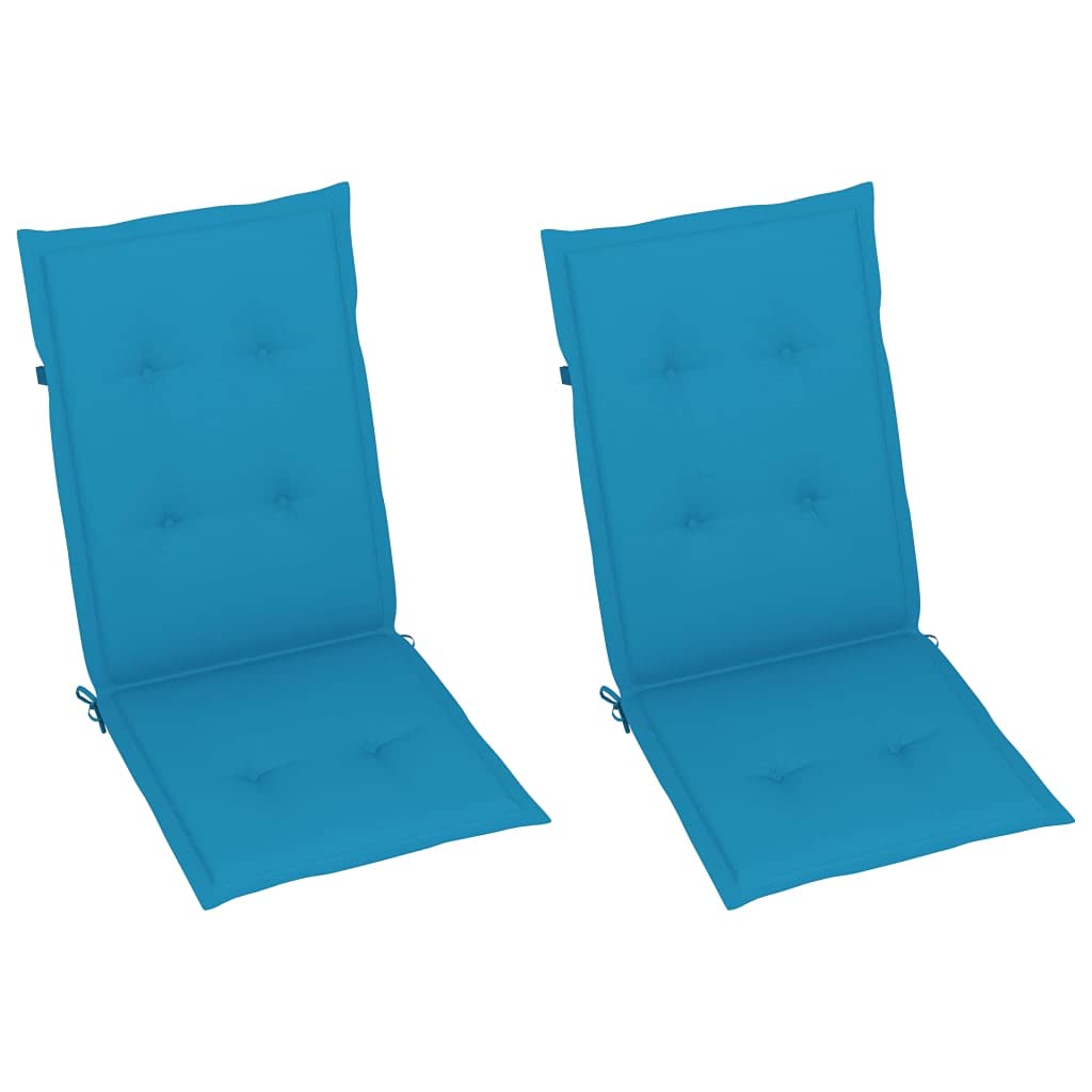 Sedia a Dondolo in Bambù con Cuscino Blu per Giardino e Interno | Poltrona relax oscillante in legno di bambù con morbido cuscino imbottito, ideale per giardino, balcone e soggiorno.