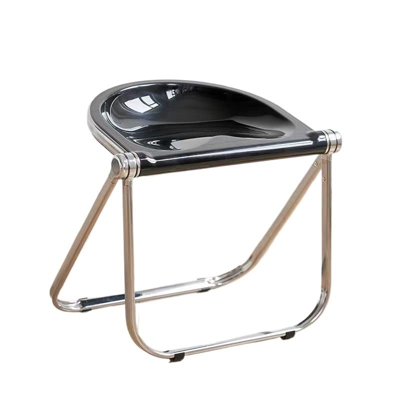 ZGHQHCDRH Chaise de salle à manger pliable moderne en polycarbonate transparent avec cadre en métal – peu encombrant pour l'intérieur et la terrasse (pas...