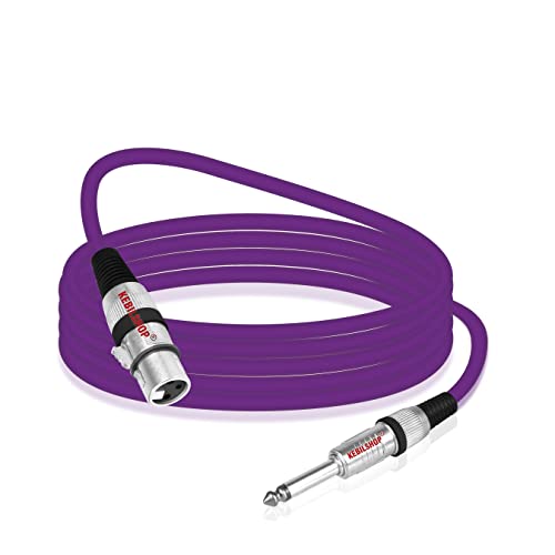 Image of Microphone Cable 3 Pin XLR Female to 1 /4 inch TS 6.35 mm Male 5 Meter /16 Feet, TRS to XLR Female Cable For Dynamic Microphone,Amplifier. (PURPLE)