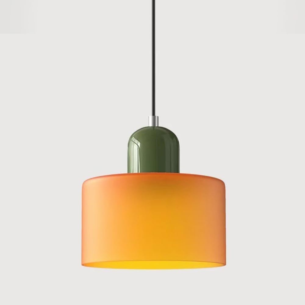 KXEcoLife Nordic Pendant Light 5.9" Glass Modern Drop Ceiling Lights Kitchen Island Lighting Lamps for Bedroom Bedside Dining Table